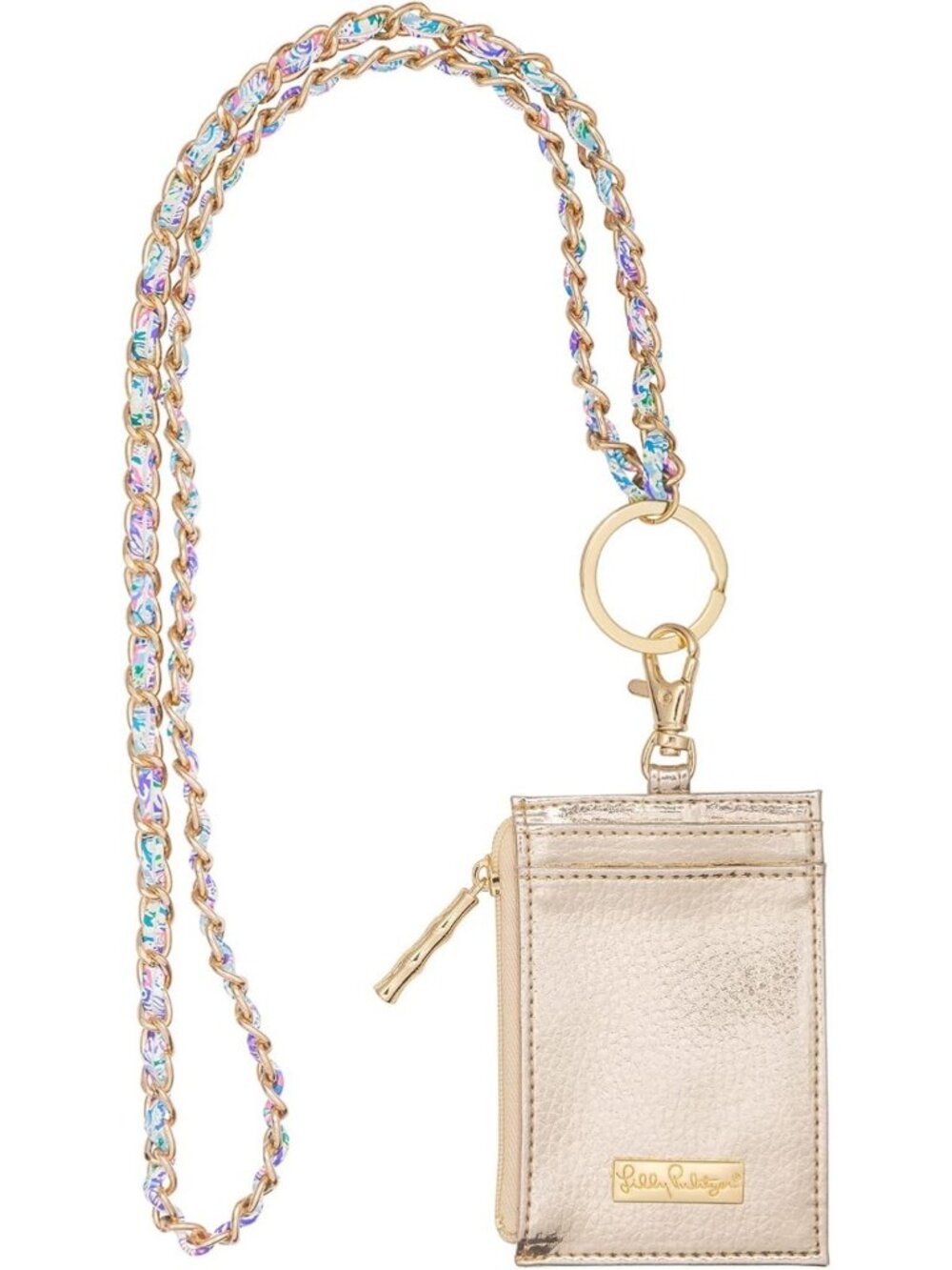 Stylish ID Badge Holder Lanyard, Gold Soleil Design, Perfect for Work & Events